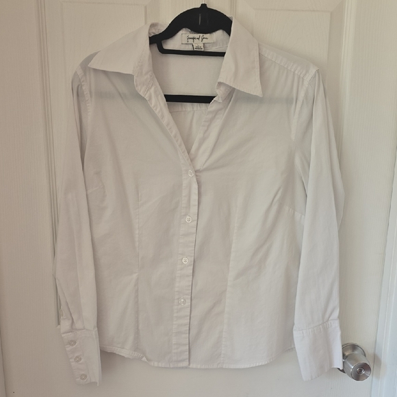 Jennifer And Grace Tops - Women's White Button Down Shirt